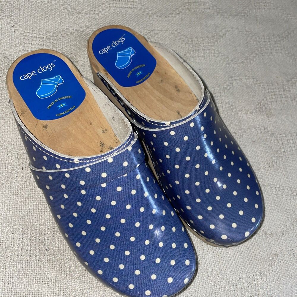 Cape Clogs Sweden Women’s Casual Shoes Size 6 M Blue Dotted Going Out Party Fun